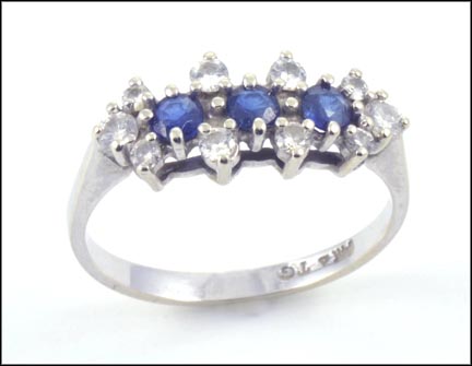 Sapphire and Diamond Ring in 14K White Gold MAIN