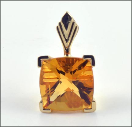 Citrine Pendant in 14K Yellow Gold LARGE