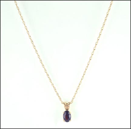Garnet Necklace in 14K Yellow Gold MAIN