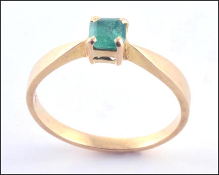 Emerald Ring in 14K Yellow Gold LARGE