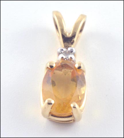 Citrine Pendant in 14K Yellow Gold LARGE