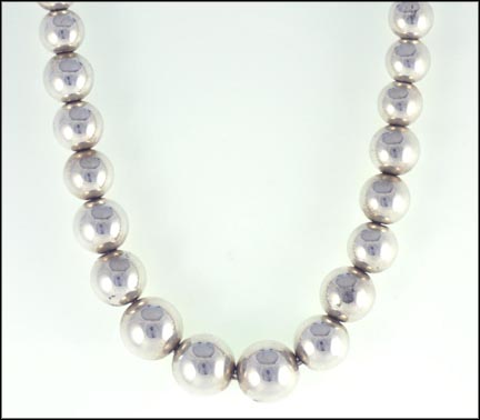 Tiffany Graduated Bead Necklace in Sterling Silver LARGE