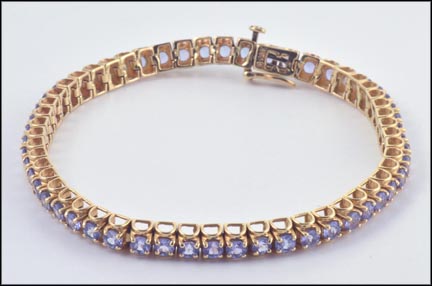 Tanzanite Bracelet in 14K Yellow Gold LARGE