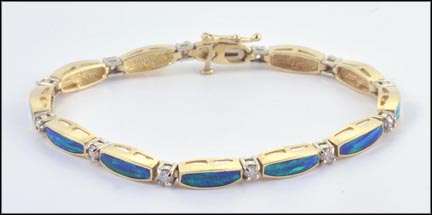 Opal Bracelet in 14K Yellow Gold LARGE