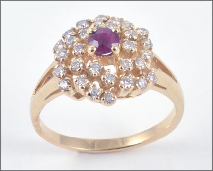 Ruby Ring in 14K Yellow Gold LARGE