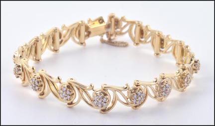 Diamond Bracelet in 18K Yellow Gold LARGE