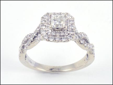 Vera Wang Diamond Engagement Ring in 14K White Gold LARGE
