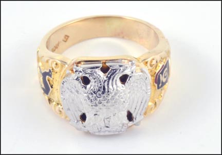 Masonic Ring in 10K Two-Tone Gold MAIN
