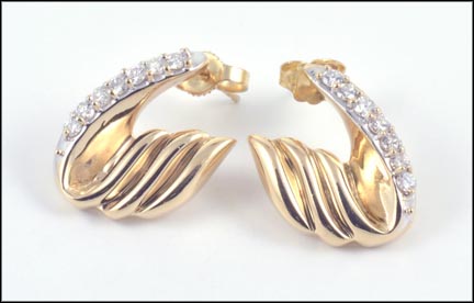 Diamond Fashion Earrings in 14K Yellow Gold LARGE