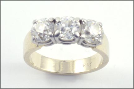 Three-Stone Diamond Ring in 14K White Gold LARGE