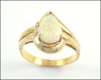 Opal Ring in 14K Yellow Gold LARGE