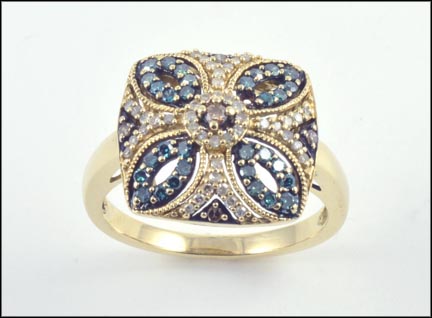 Diamond Cluster Ring in Yellow Gold LARGE