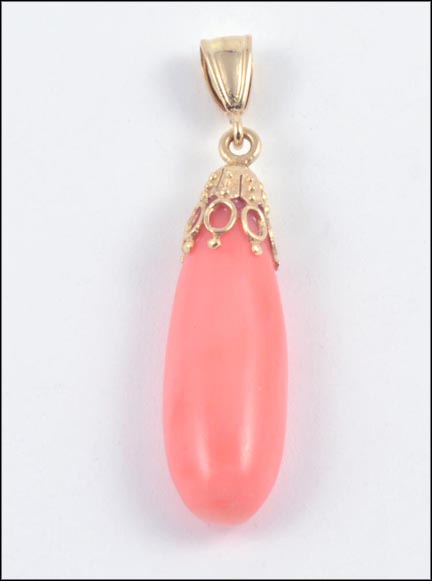 Coral Pendant in 14K Yellow Gold MAIN