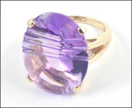 Fancy Cut Amethyst Ring in 10K Yellow Gold MAIN