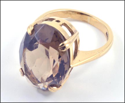 Smoky Quartz Ring in 9K Yellow Gold MAIN