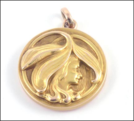 Vintage Locket, monogrammed on back in Yellow Gold MAIN