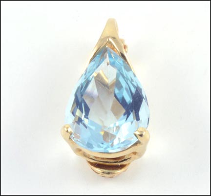 Blue Topaz Slide Pendant in 14K Yellow Gold MAIN