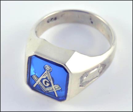 Masonic Blue Lodge Ring in Sterling Silver MAIN