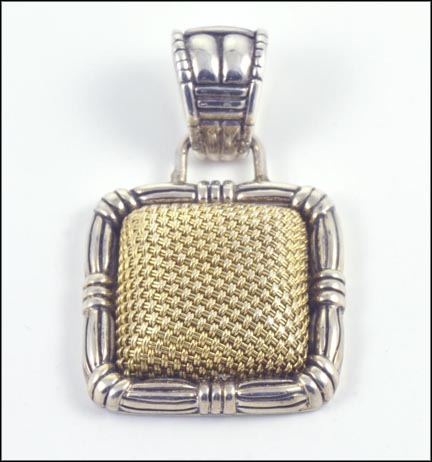 John Hardy Mash Bamboo Pendant in Sterling Silver and 18K Yellow Gold MAIN