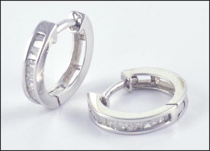 Diamond Hoop Earrings in 14K Yellow Gold LARGE
