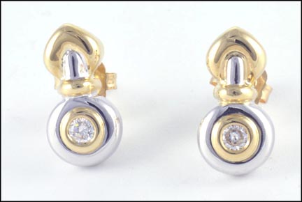 Diamond Earrings in 14K Two-Tone Gold LARGE