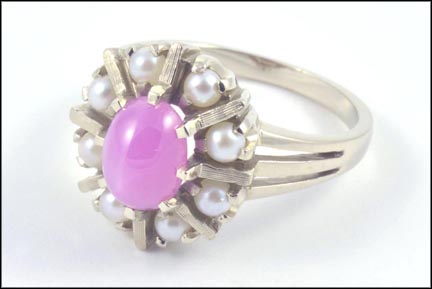 Linde' Star and Pearl Ring in 14K White Gold MAIN