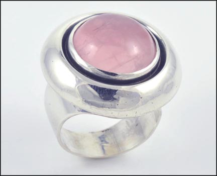 Designer N.E. From Pink Quartz Ring in Sterling Silver MAIN