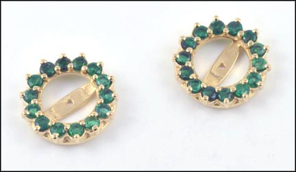 Emerald Earring Jackets in Yellow Gold LARGE