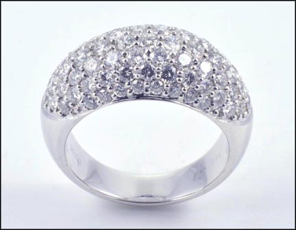 Diamond Dome Ring in 18K White Gold MAIN