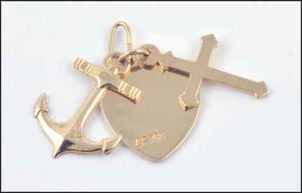 Faith-Hope-Love Charms in 14K Yellow Gold LARGE