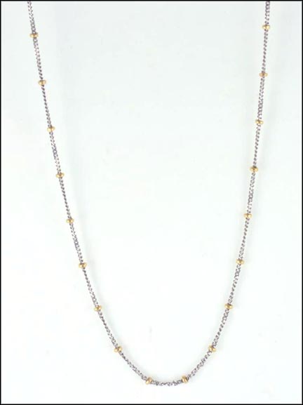 Fine Chain with Gold Beads in 14K Two-Tone Gold LARGE