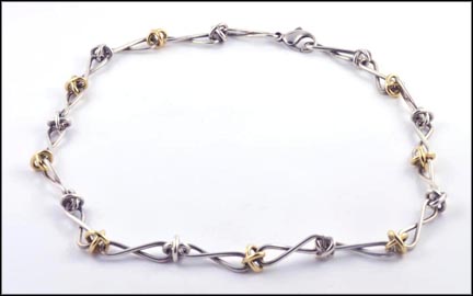 Tiffany "X" Necklace in Sterling Silver and 18K Yellow Gold LARGE