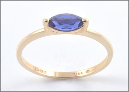Synthetic Sapphire Ring in 14K Yellow Gold MAIN