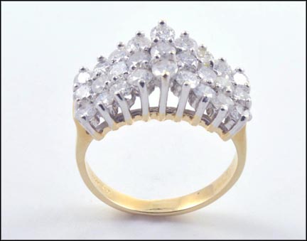 Diamond Pyramid Ring in 14K Yellow Gold MAIN
