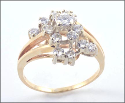 Diamond Freeform Cluster in 14K Yellow Gold MAIN