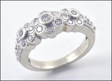 Floral Cluster Ring in 14K White Gold MAIN
