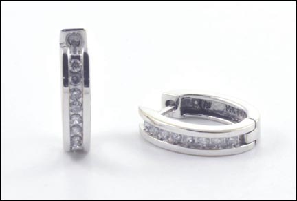 Diamond Hoop Earrings in 14K White Gold LARGE