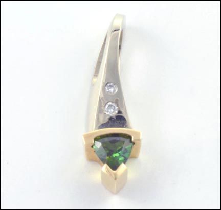 Tourmaline Pendant in 14K Two-Tone Gold MAIN