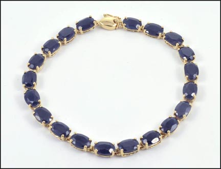 Natural Sapphire Bracelet in 14K Yellow Gold MAIN