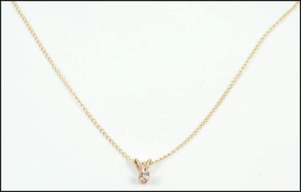 Diamond Necklace in 10K Yellow Gold LARGE