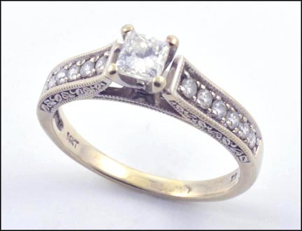 Diamond Engagement Ring, .40 ct. center stone in 14K White Gold MAIN