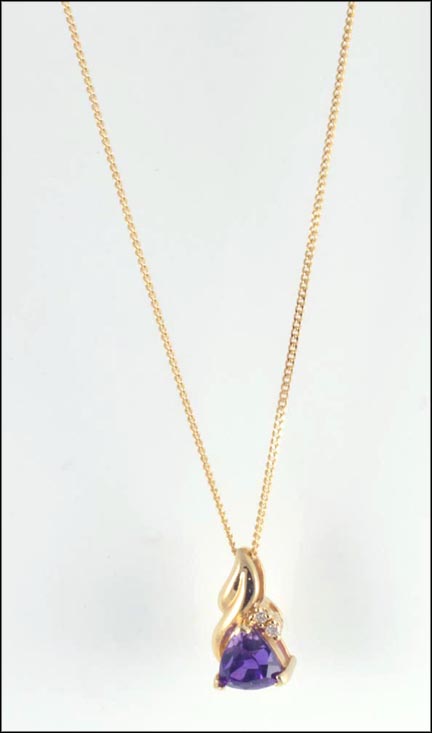Amethyst Necklace in 14K Yellow Gold LARGE