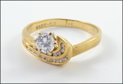 Diamond Engagement Ring in 14K Yellow Gold LARGE