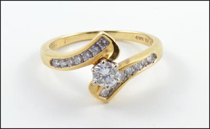 Diamond Engagement Ring in 14K Yellow Gold LARGE