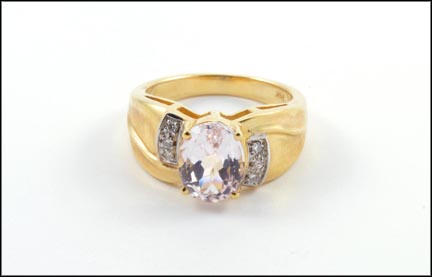 Kunzite Ring in 14K Yellow Gold LARGE