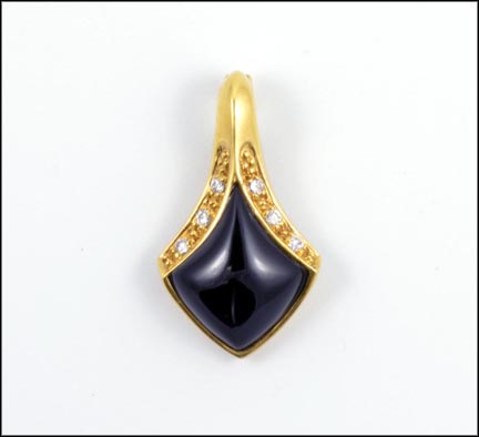 Onyx Pearl Single Earring Enhancer in 18K Yellow Gold LARGE