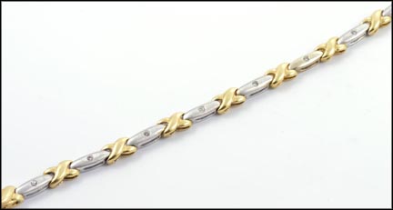 Diamond Bracelet in 14K Two-Tone Gold LARGE