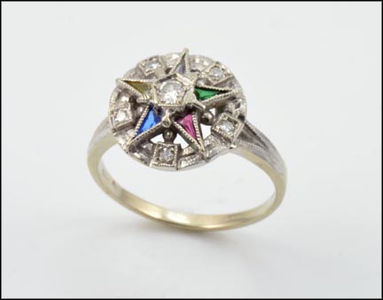 Eastern Star Ring in 14K White Gold MAIN