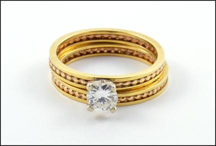 Wedding Set .45 ct., I1-I Color Diamond in 14K Yellow Gold MAIN