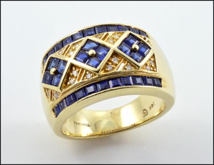 Sapphire Band in 14K Yellow Gold LARGE